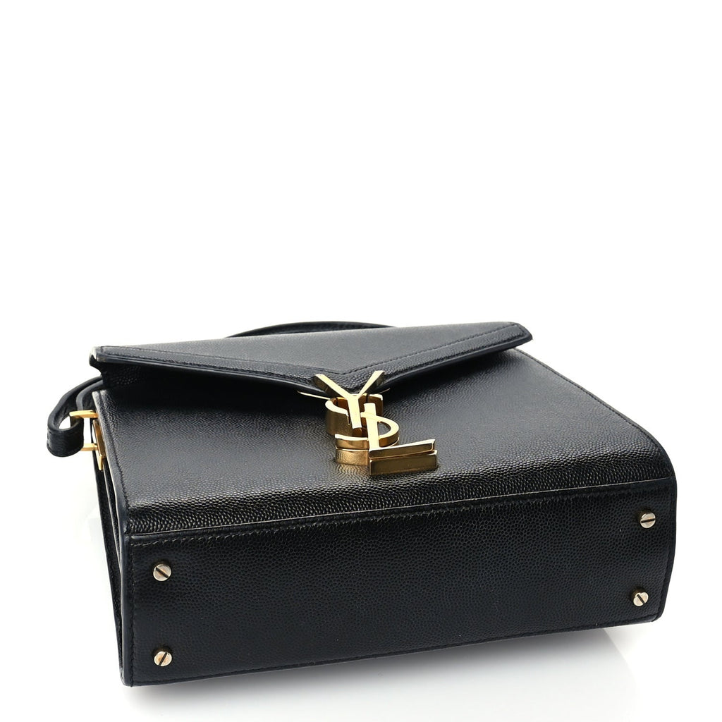 Saint Laurent Grain de Poudre Mini Classic Monogram Cassandra Top Handle Black