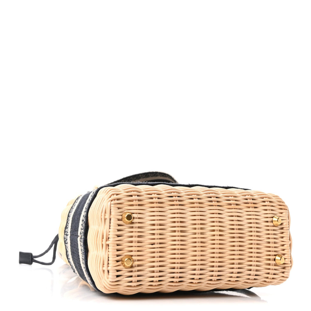 Dior Wicker Oblique Mini Lady Dior Bag Blue