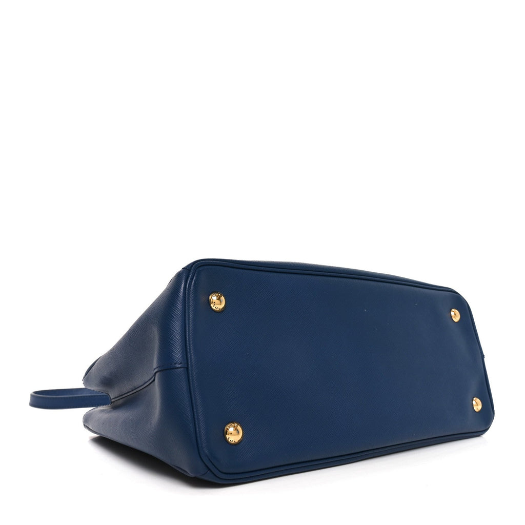 Prada Saffiano Lux Medium Tote Bluette