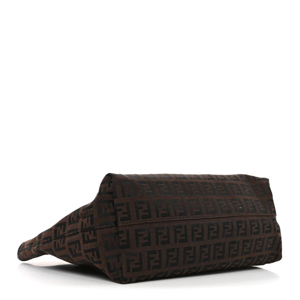 Fendi Zucchino Small Roll Tote Tobacco Moro