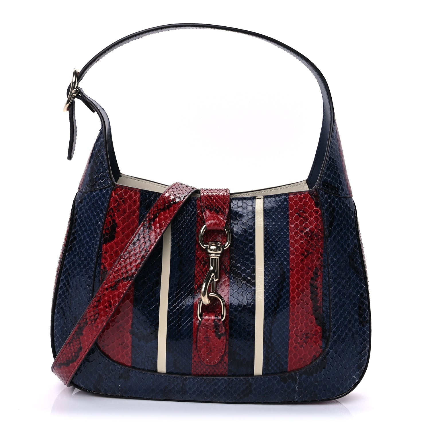 Gucci Snakeskin Web Small Jackie 1961 Hobo Blue