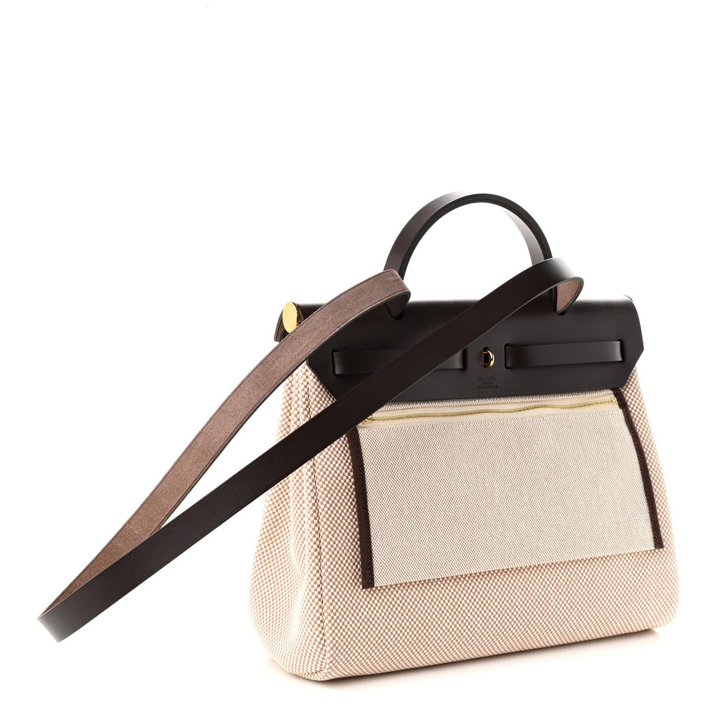 Hermès Vache Hunter Criss Viking Herbag Zip Retourne 31 PM Ebene Ecru Beige