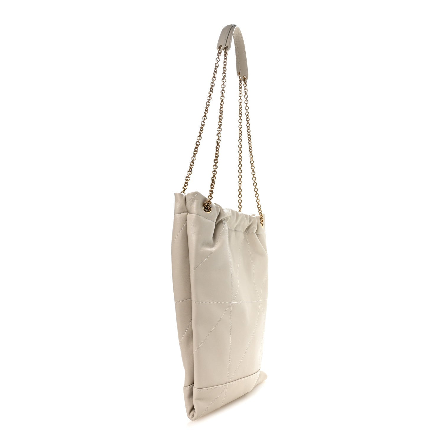 Saint Laurent Lambskin Matelasse Monogram Medium Jamie 4.3 Pochon Blanc Vintage
