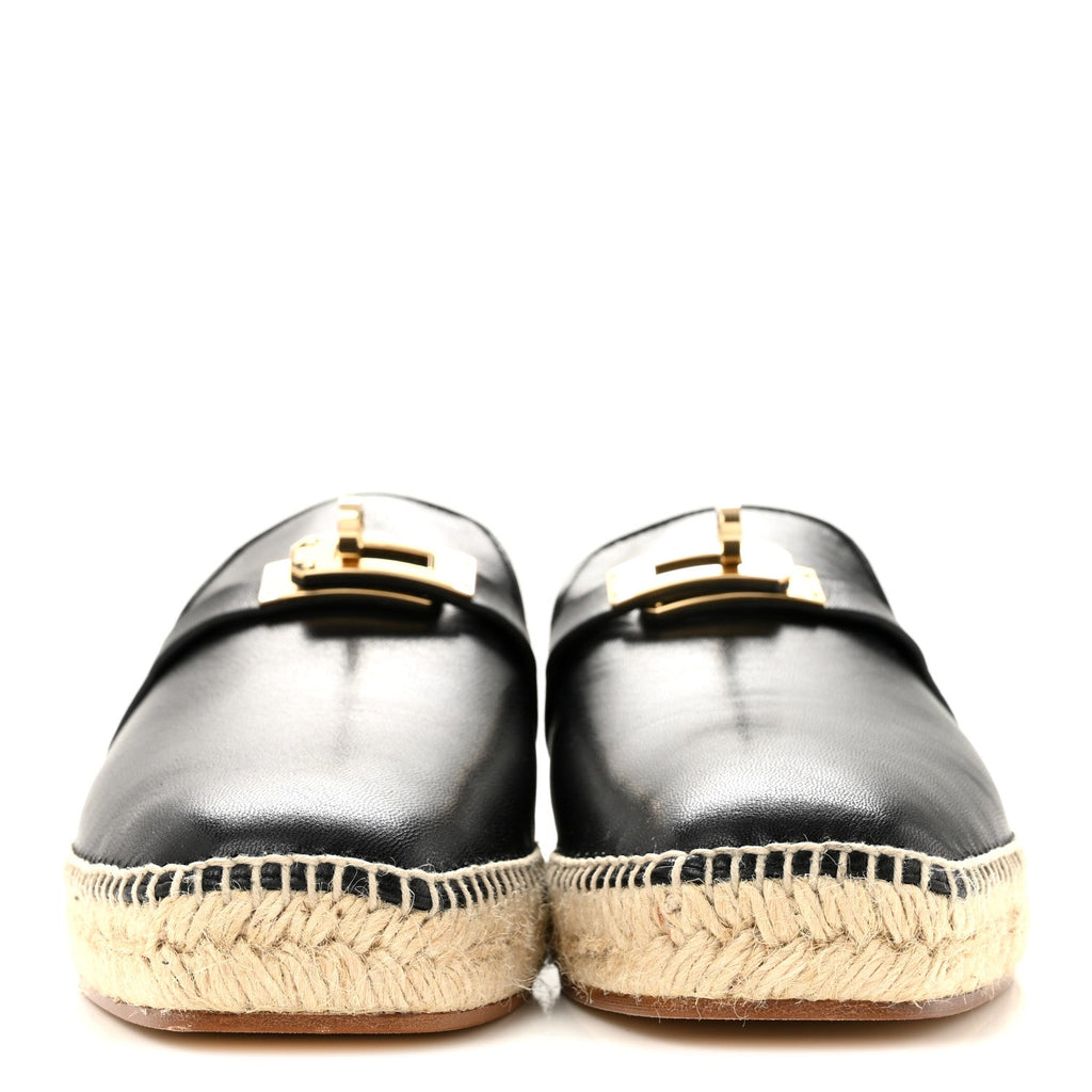 Hermès Goatskin Feria Espadrille 39 Black