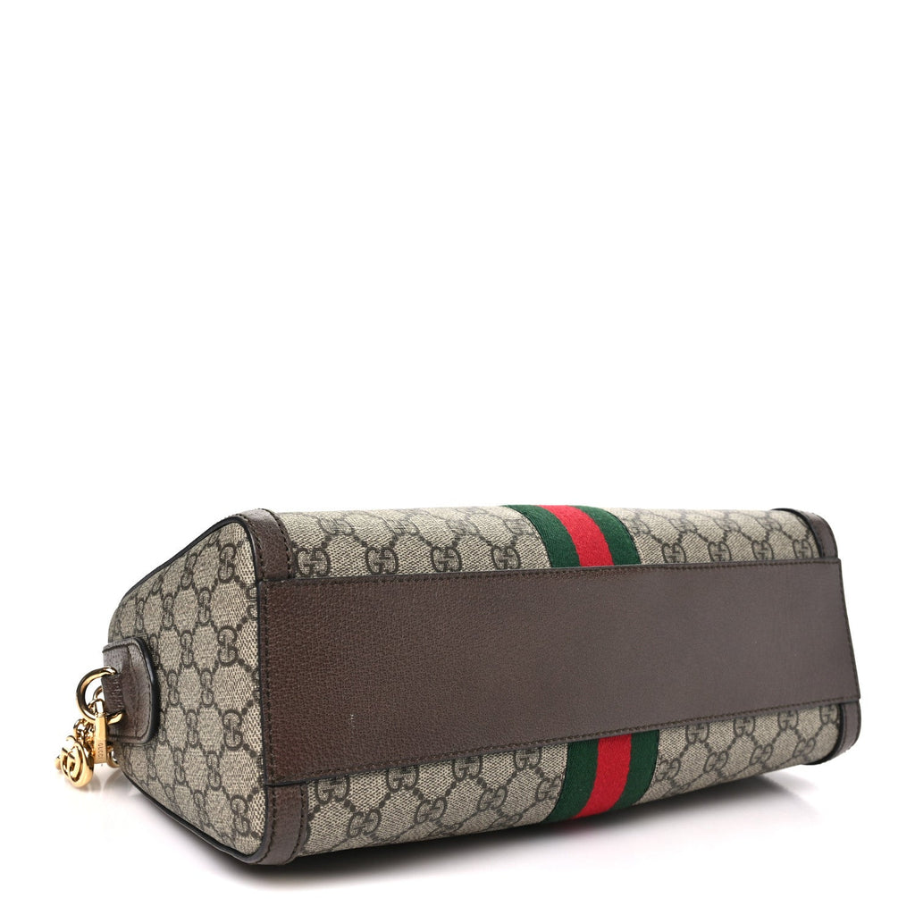 Gucci GG Supreme Monogram Web Medium Ophidia Boston Brown