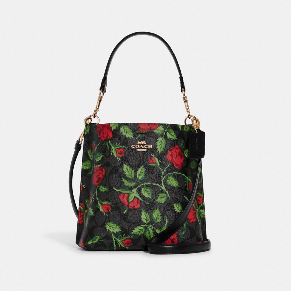 Coach Mollie Bucket Bag 22 fairytale rose print front view