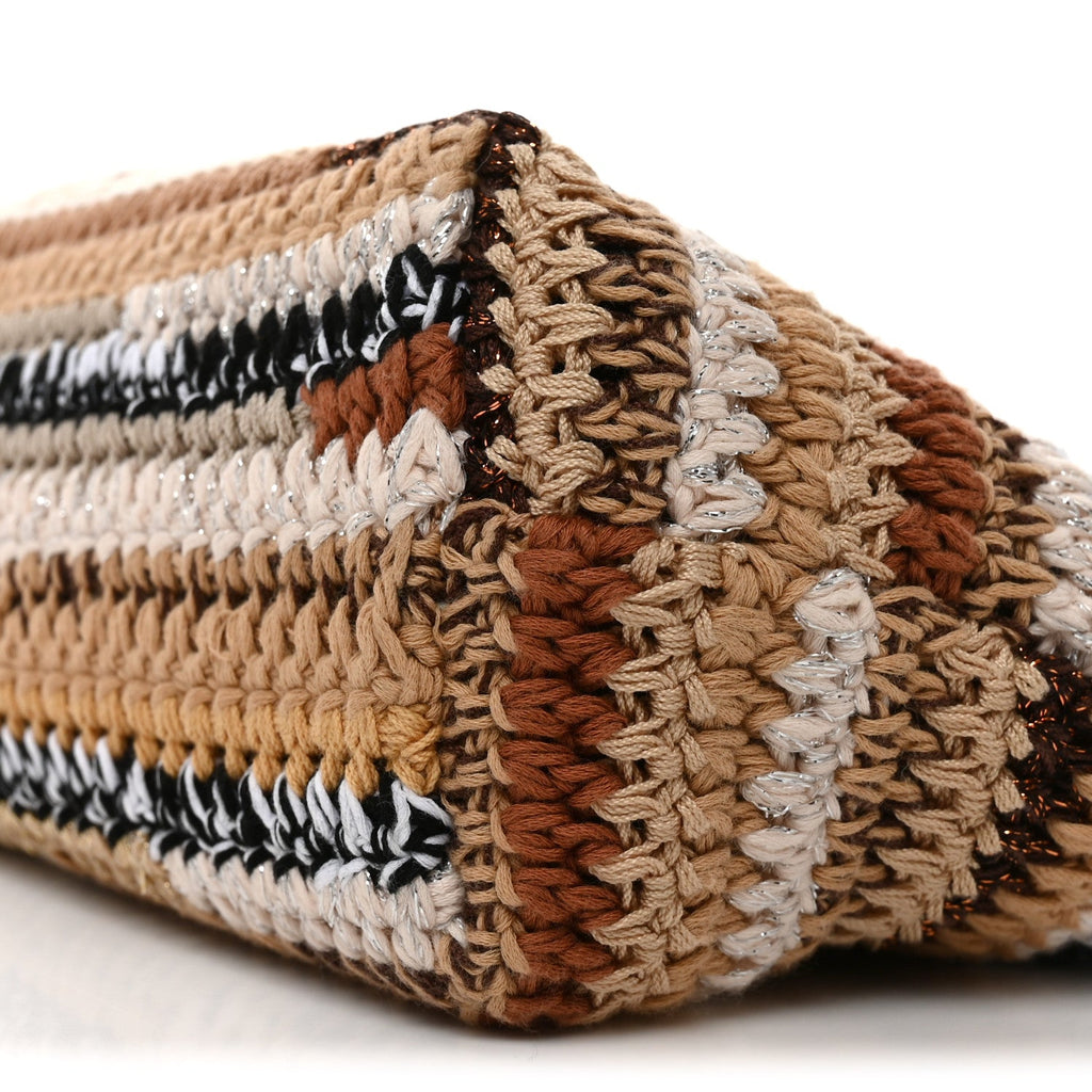 Miu Miu Fabric Crochet Mini Spirit Bag Naturale Multicolor detail view