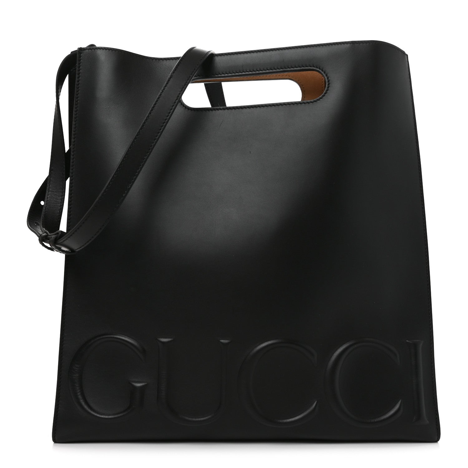 Gucci Calfskin Embossed Medium XL Tote Black