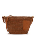 Loewe Calfskin Raffia Paulas Ibiza Pochette Bag Honey Gold