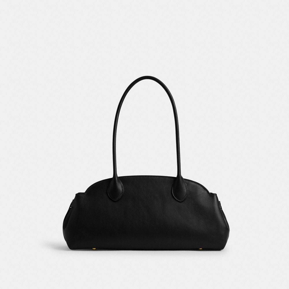 Coach Empire Carryall 34 black pebble leather detail view