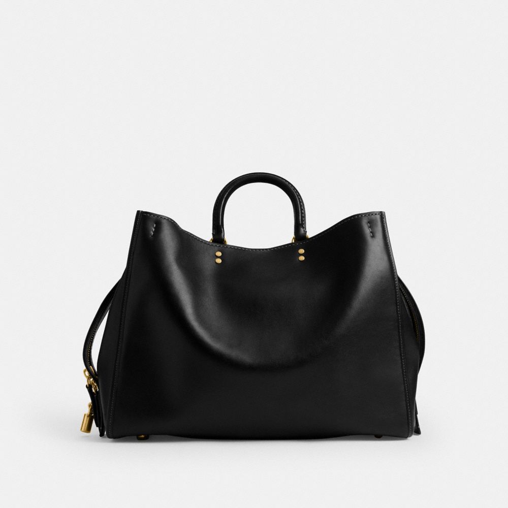 Coach Rogue Bag 40 black glovetanned leather detail view