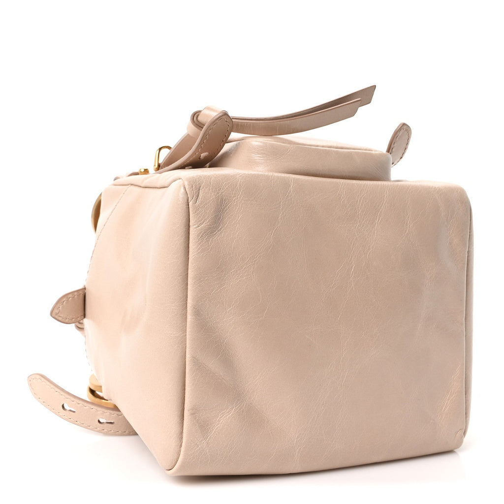 Prada Soft Lux Calfskin Mini Dangle Top Handle Bag Cipria