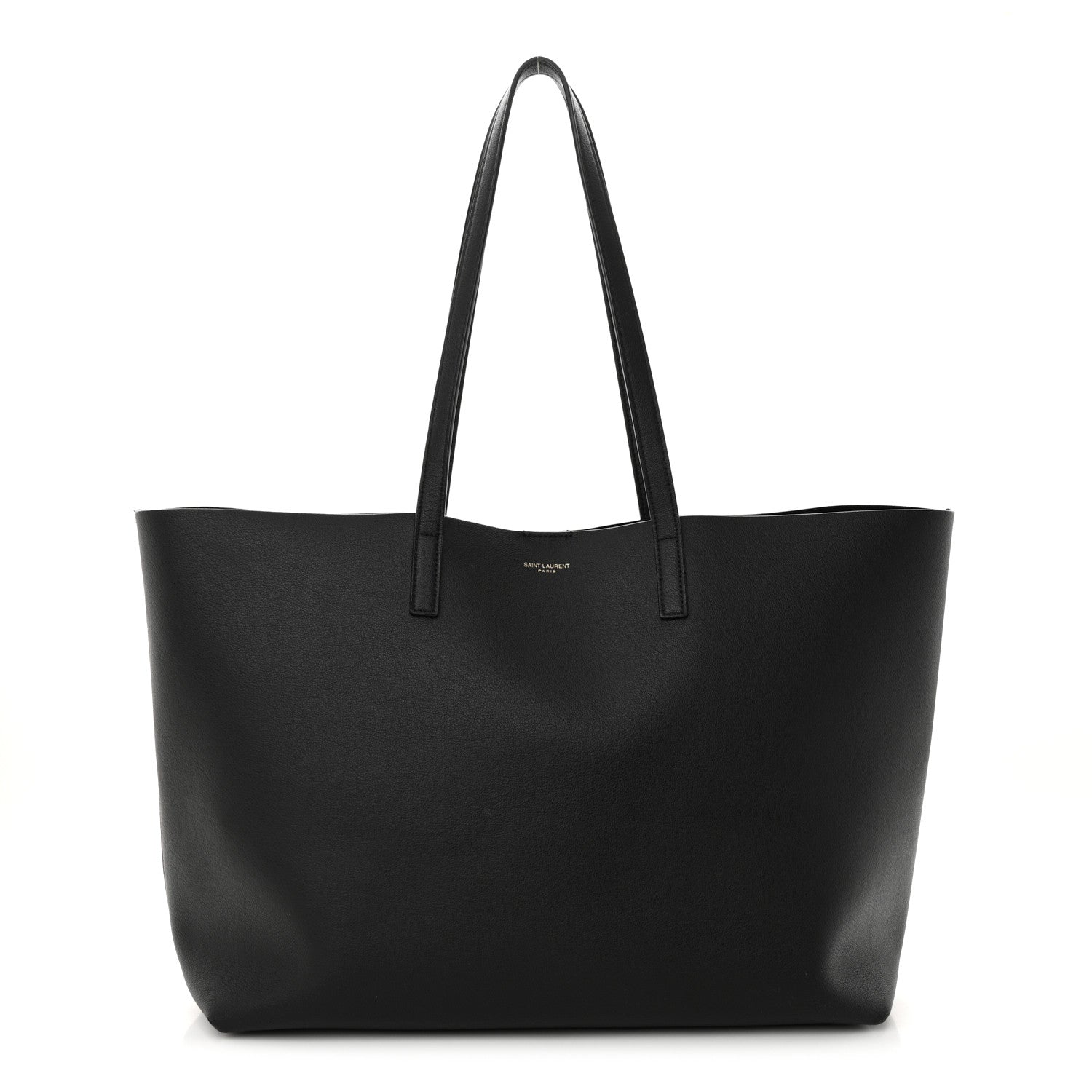 Saint Laurent Calfskin East West Shopping Tote Black - Front View