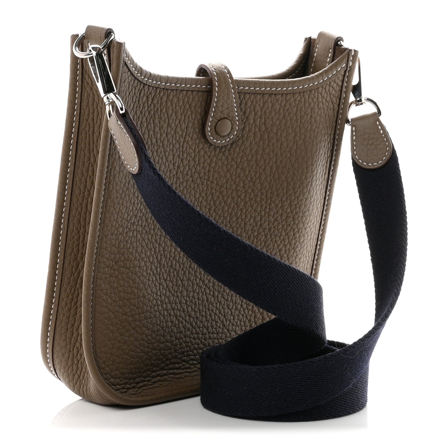 Hermès Taurillon Clemence Evelyne TPM Etoupe Bleu Indigo