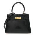 Hermès Lizard Mini Kelly Sellier 20 Noir front view