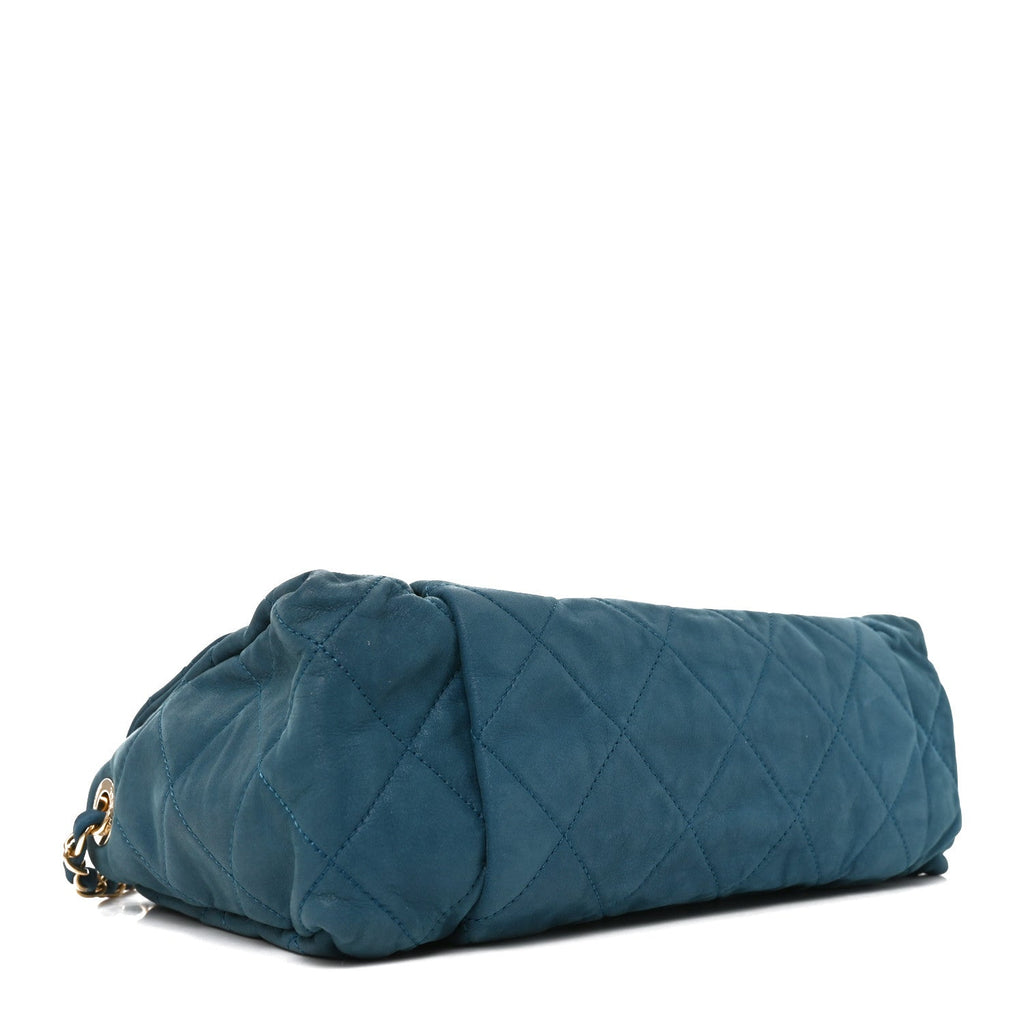 Chanel Iridescent Calfskin Large Chic Quilt Flap Blue