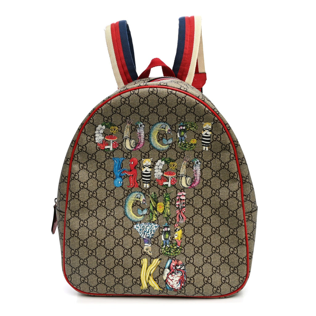 Gucci X YUKO HIGUCHI GG Supreme Monogram Logo Print Childrens Dome Backpack Pink