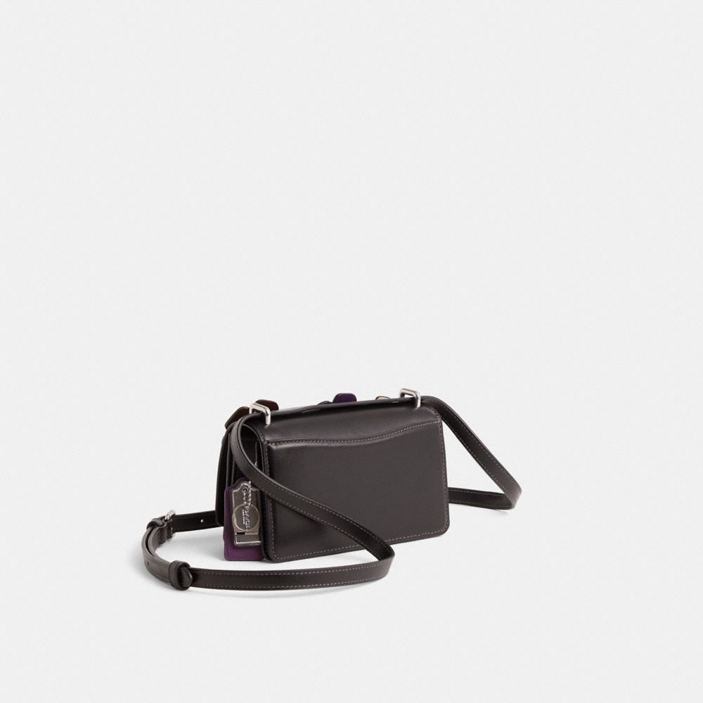 Coach Upcrafted Bandit Crossbody black floral three-quarter view