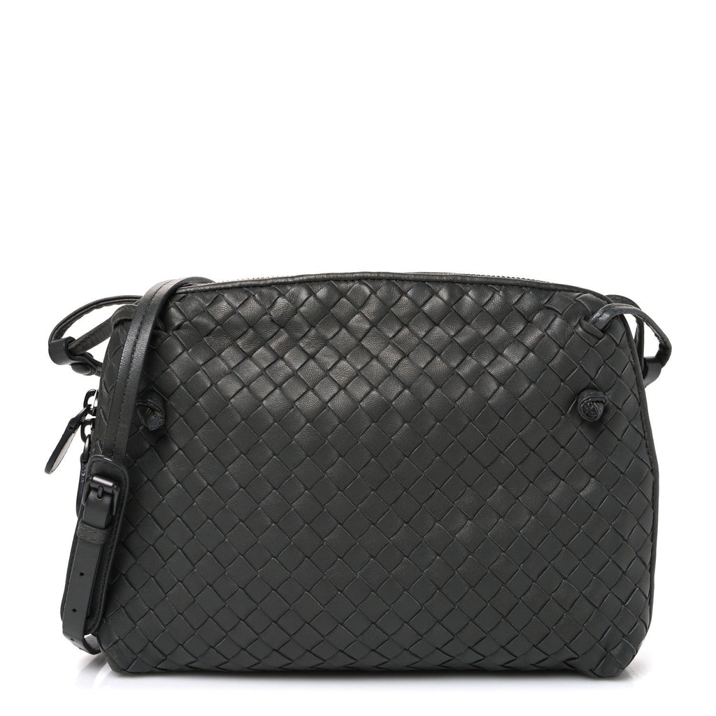 Bottega Veneta Nappa Intrecciato Nodini Crossbody Messenger New Light Grey