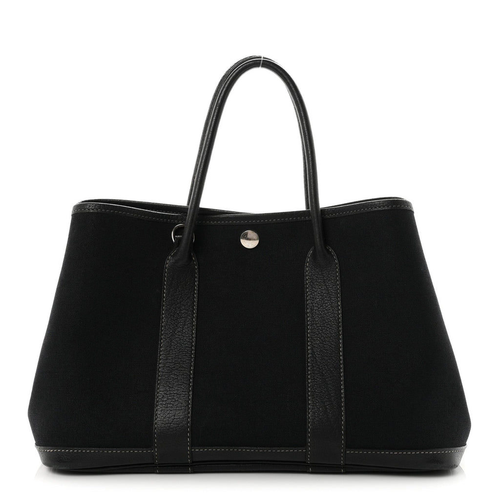 Hermès Toile Officier Negonda Garden Party 30 TPM Black
