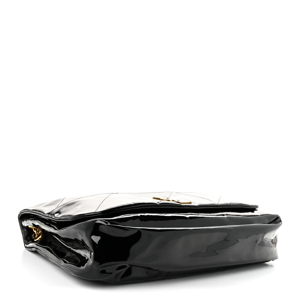 Saint Laurent Patent Matelasse Monogram Large Jamie 4.3 Black