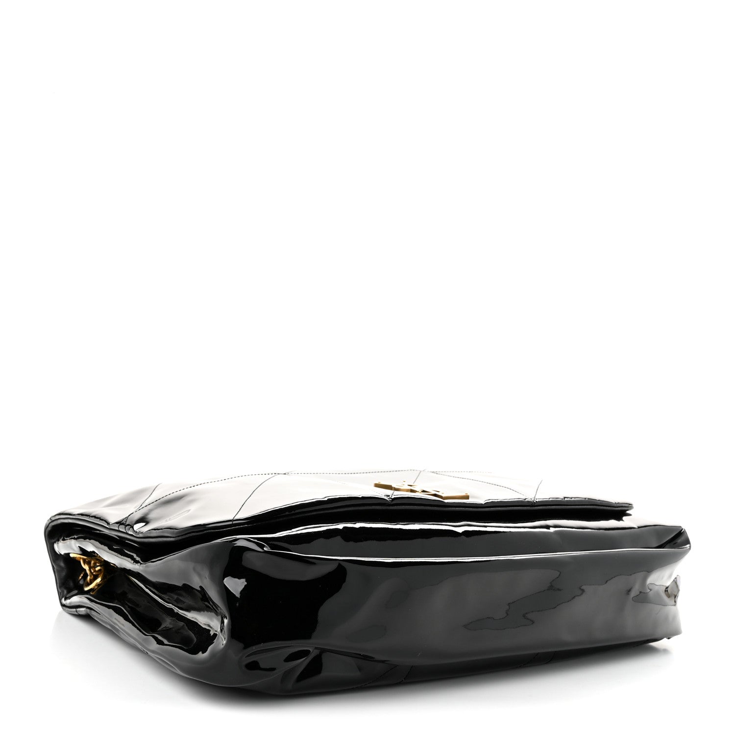 Saint Laurent Patent Matelasse Monogram Large Jamie 4.3 Black