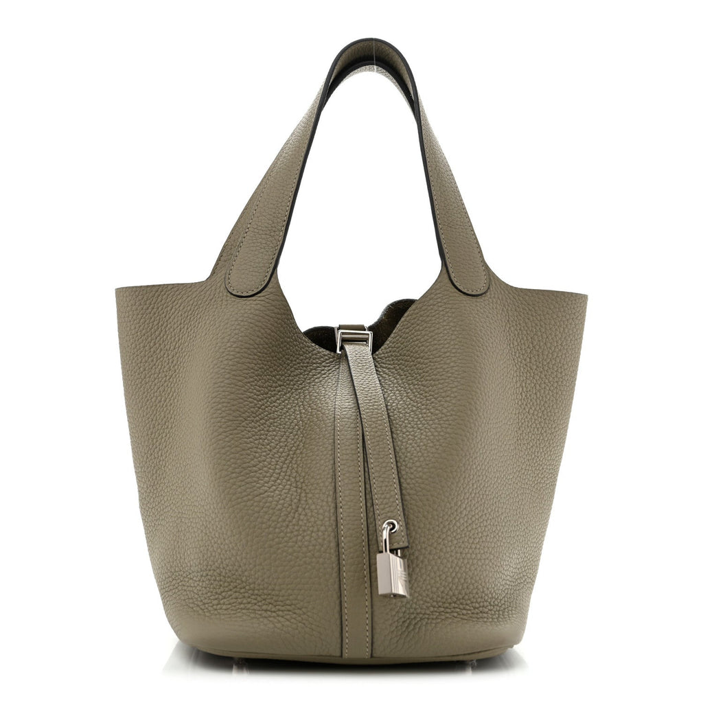 Hermès Taurillon Clemence Picotin Lock 22 MM Sauge