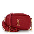 Saint Laurent Grain De Poudre Matelasse Monogram Mini Lou Camera Bag Opyum Red