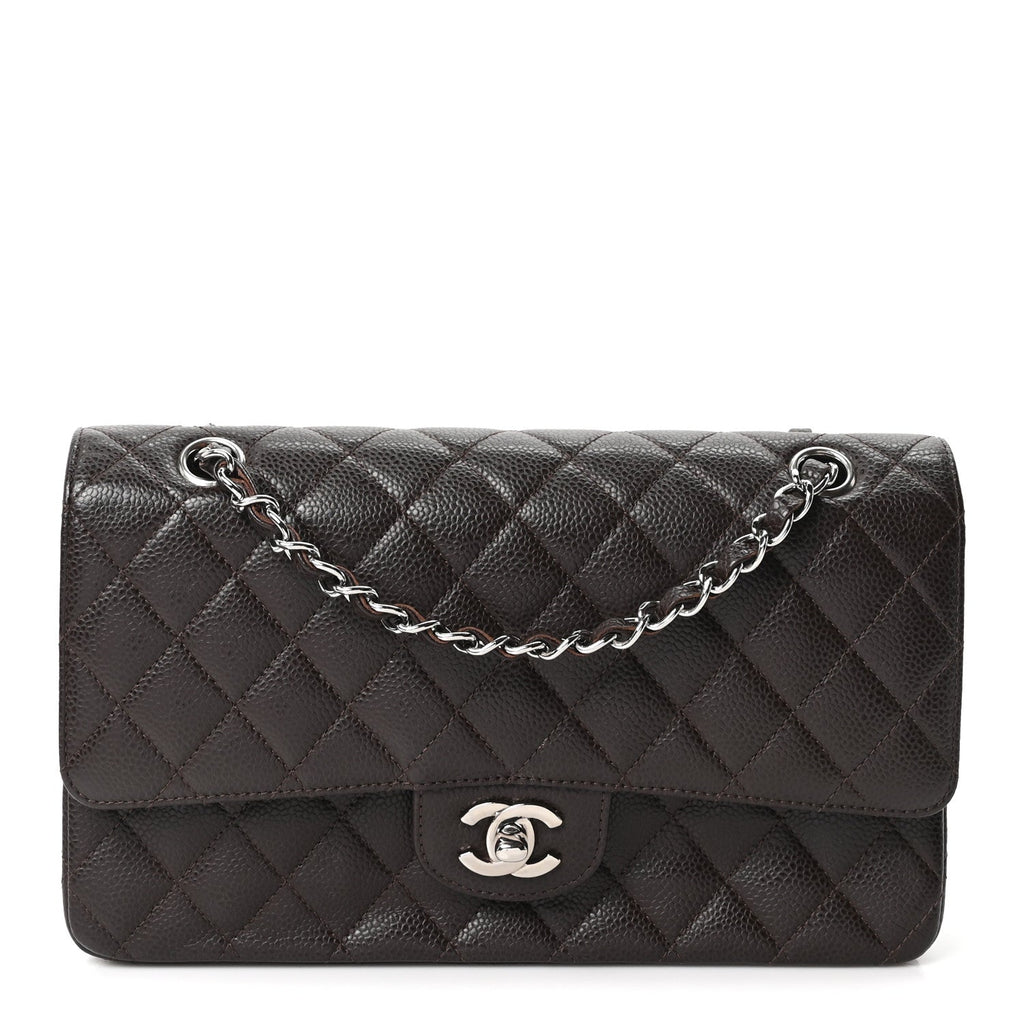 Chanel Caviar Quilted Medium Double Flap Brown