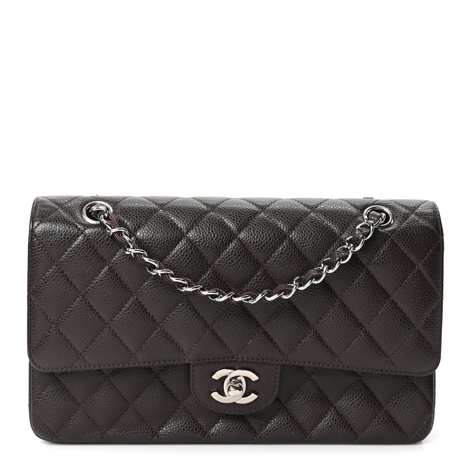Chanel Caviar Quilted Medium Double Flap Brown