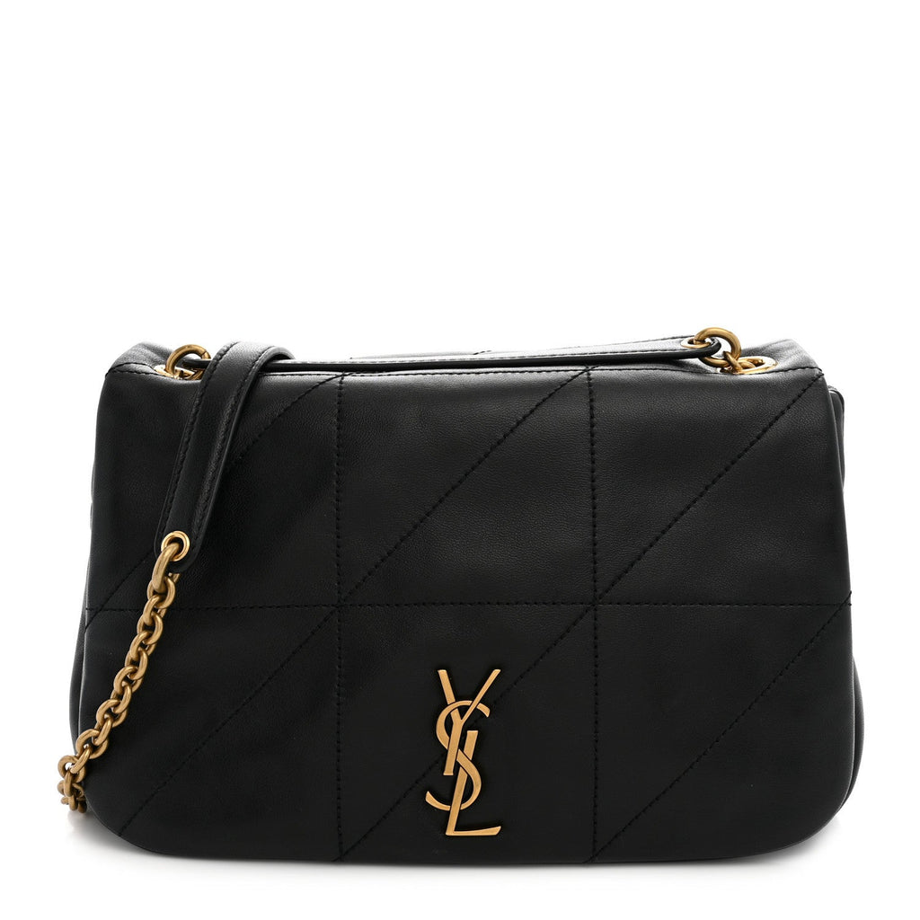 Saint Laurent Lambskin Matelasse Monogram Small Jamie 4.3 Black