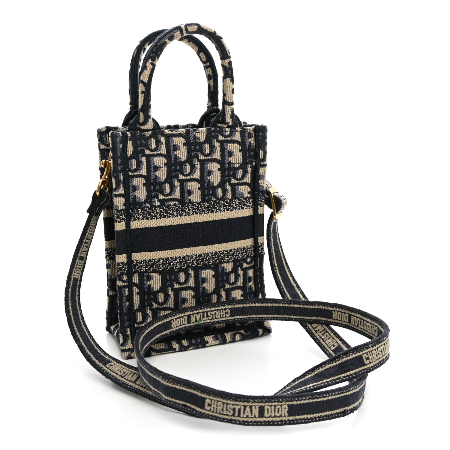 Dior Oblique Mini Book Tote Phone Bag Blue