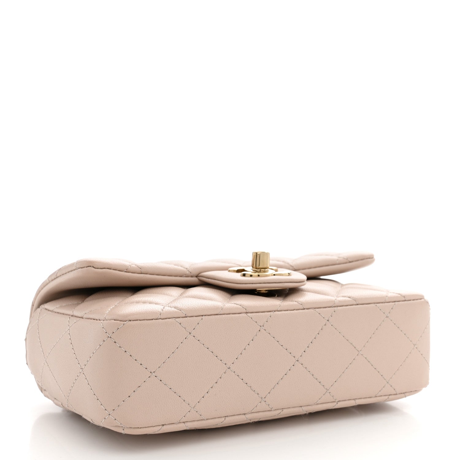 Chanel Lambskin Quilted Mini Rectangular Flap Pink