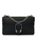 Gucci Dollar Calfskin Enamel Small Dionysus Shoulder Bag Black Electric Blue