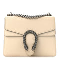 Gucci Textured Calfskin Crystal Mini Dionysus Shoulder Bag Mystic White