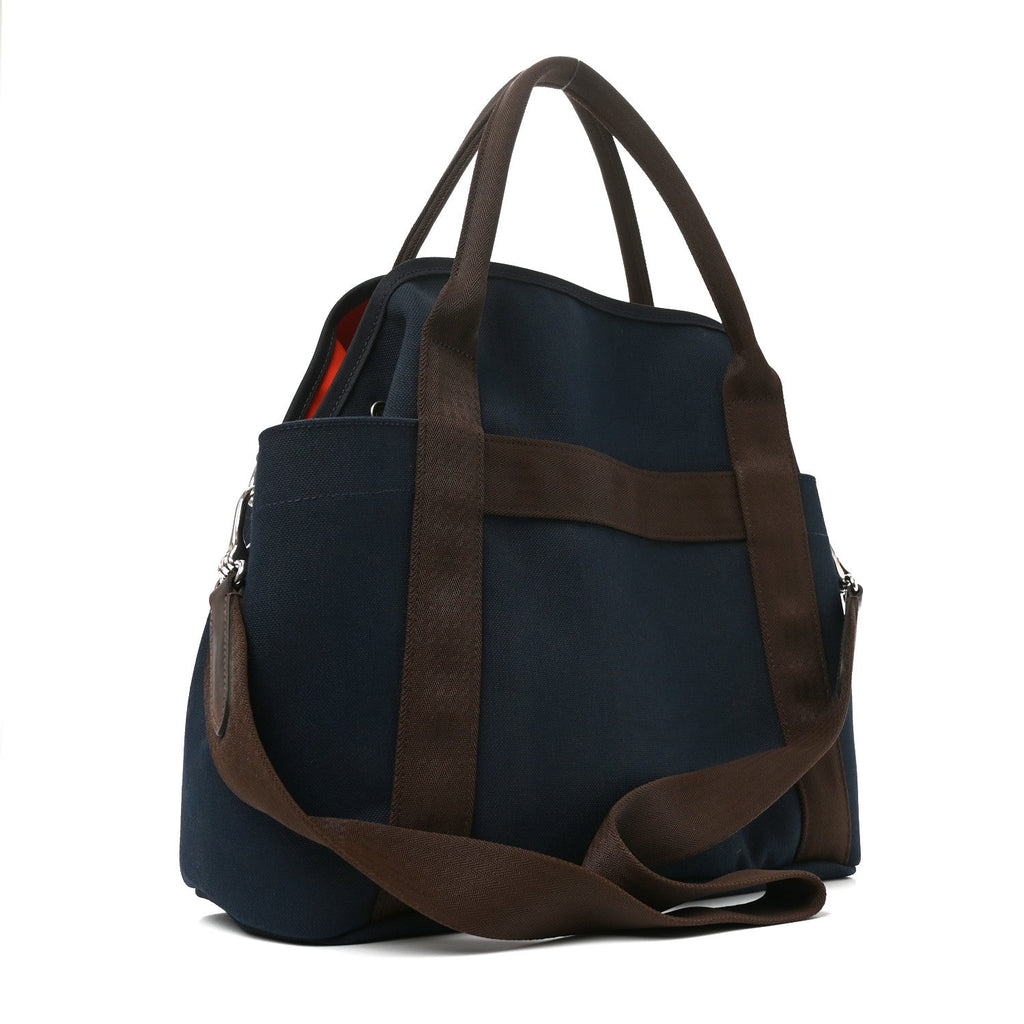 Hermès Canvas The Grooming Bag Bleu Navy Feu