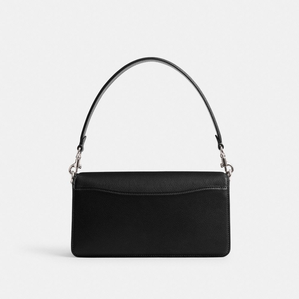 Coach Tabby Shoulder Bag 26 black pebble leather detail view