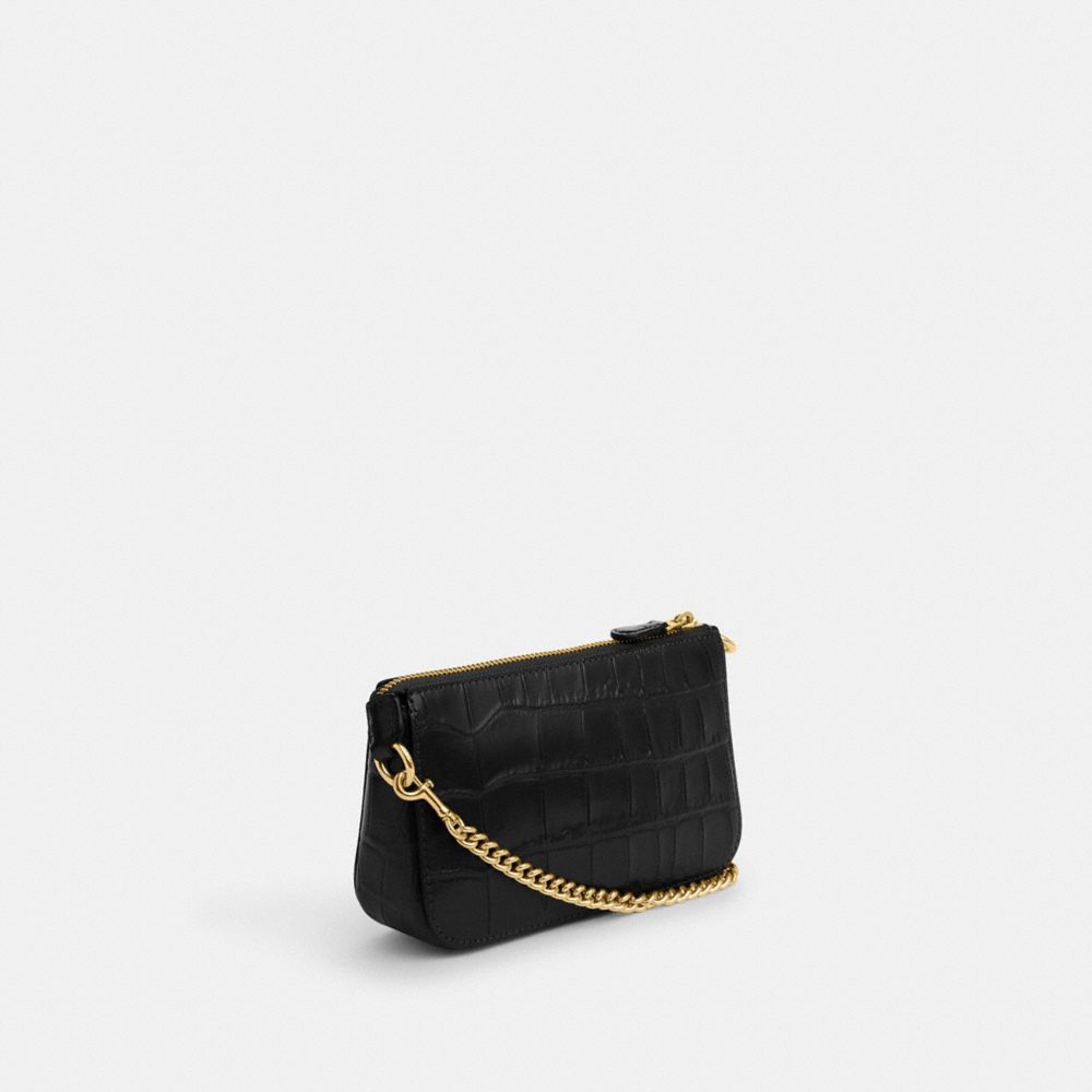 Coach Nolita 19 black croc-embossed three-quarter view