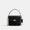 Coach Cassie Crossbody 19 black croc-embossed front view