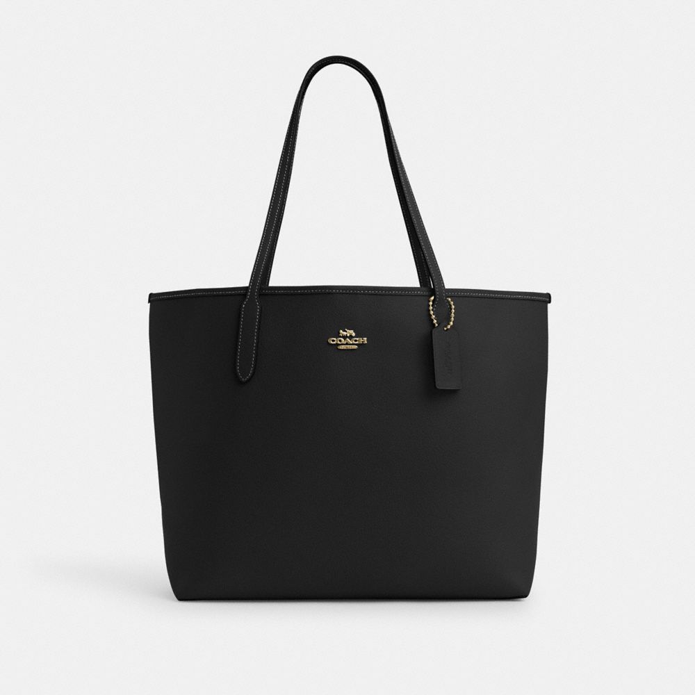 Coach City Tote Bag black front view