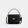 Coach Cassie Crossbody 19 black pebble leather front view