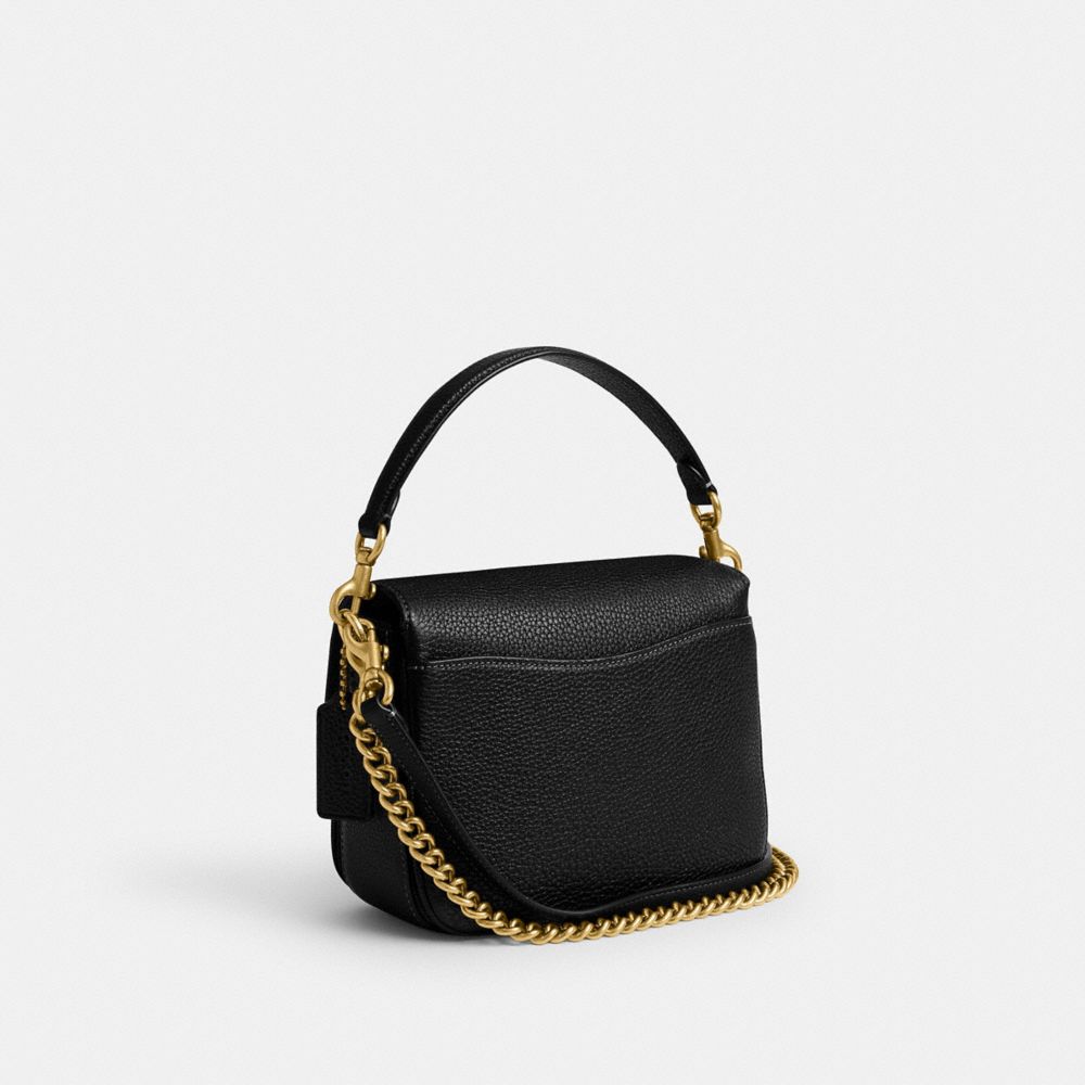 Coach Cassie Crossbody 19 black pebble leather three-quarter view