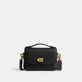 Coach Cassie Crossbody 17 black pebble leather front view