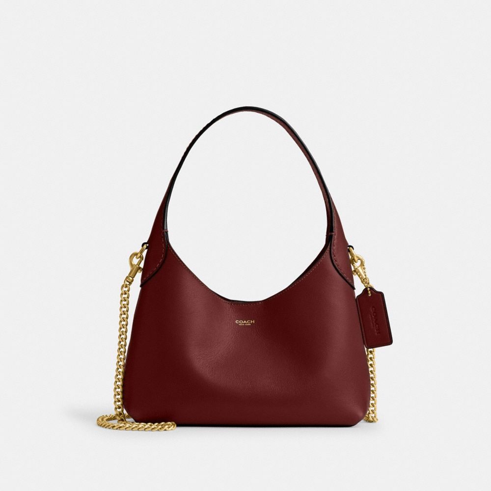 Coach Brooklyn Shoulder Bag 23 black cherry front view