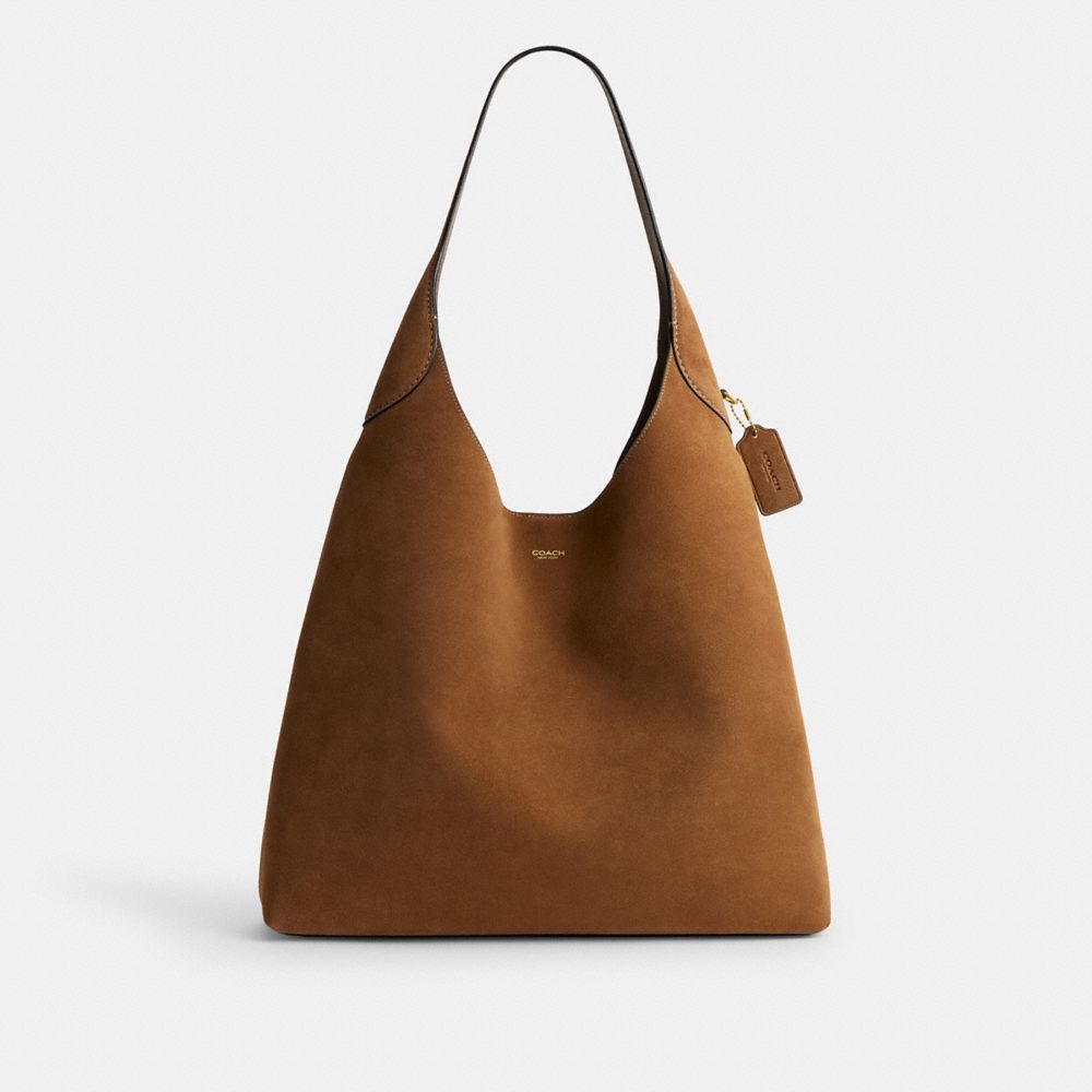 Coach Brooklyn Shoulder Bag 39 chestnut suede front view