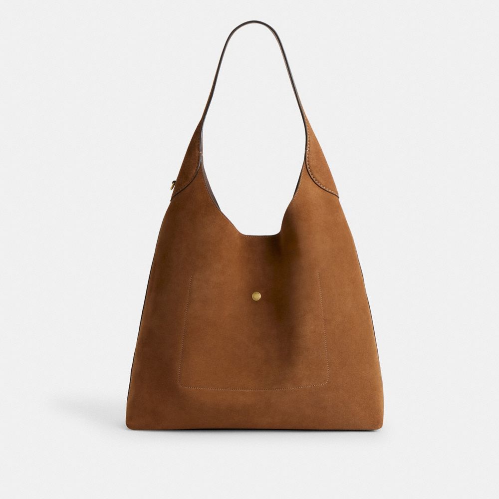 Coach Brooklyn Shoulder Bag 39 chestnut suede detail view