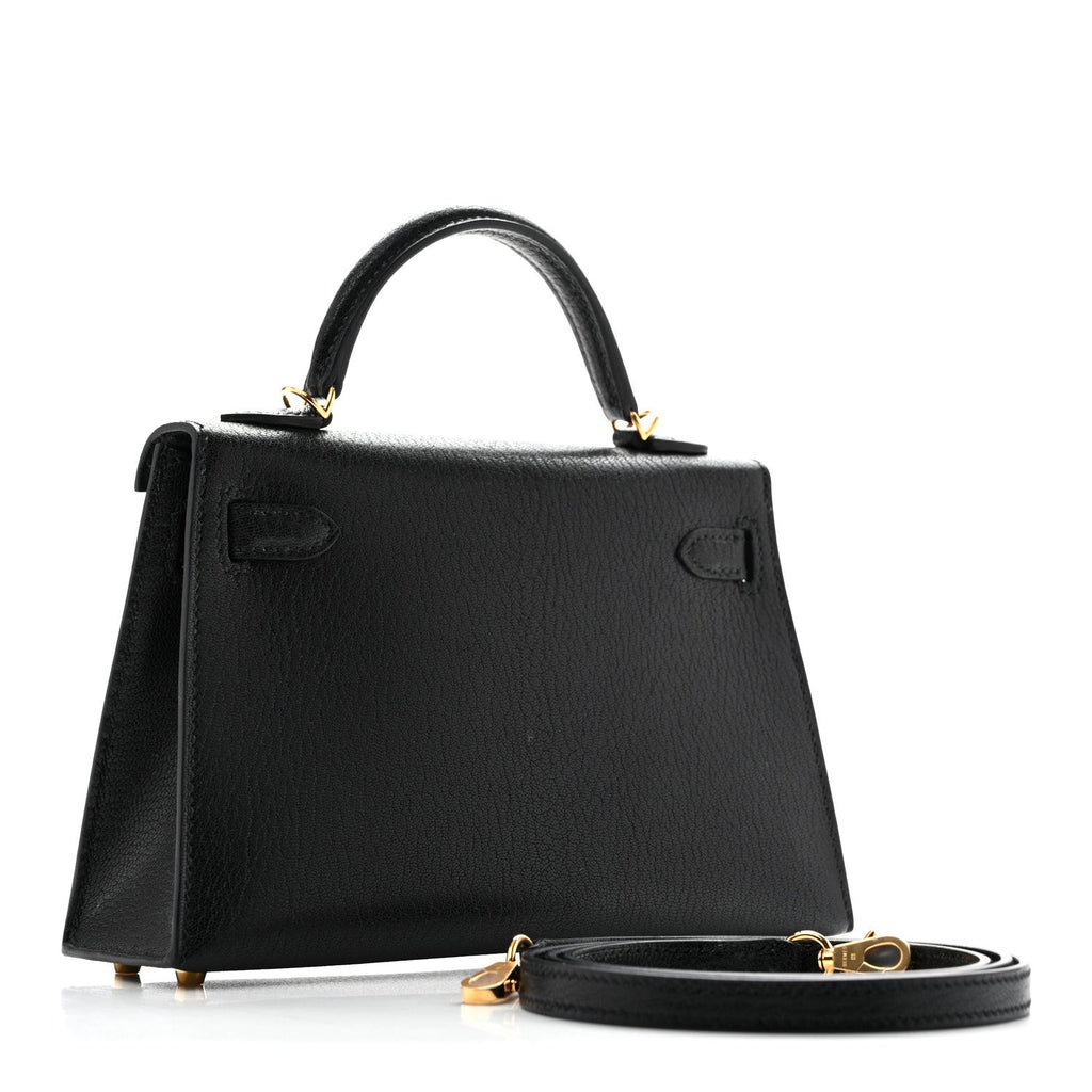 Hermès Chevre Mysore Mini Kelly Sellier 20 Black