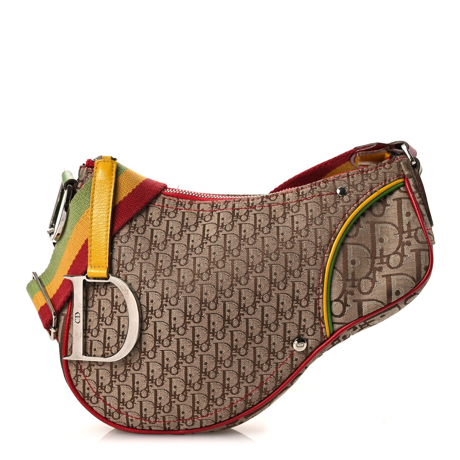 Dior Monogram Rasta Saddle Pochette Beige