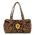 Prada Calf Hair Cavallino Giraffe Print Easy Foldover Pushlock Satchel Sabbia Moro