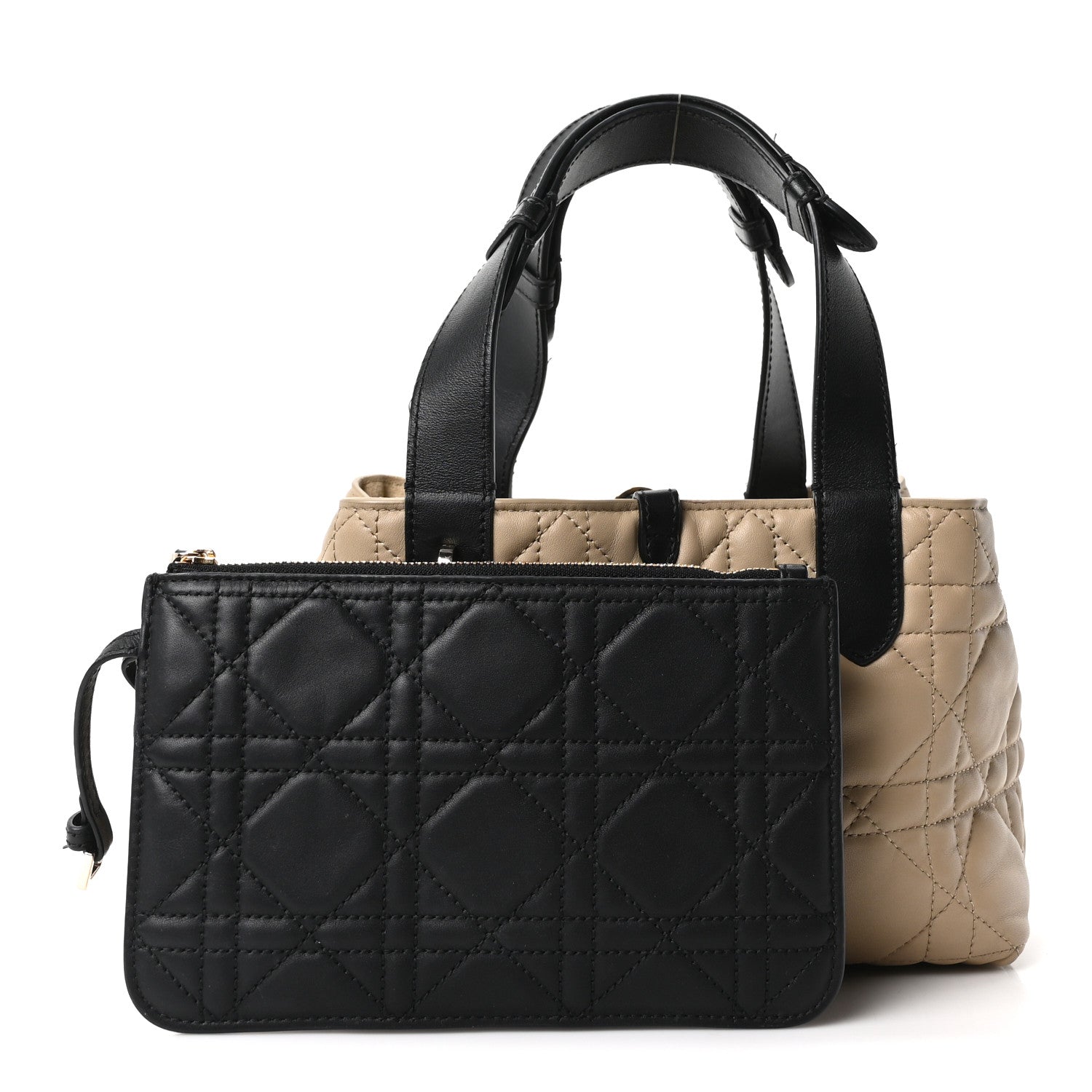 Dior Calfskin Macrocannage Small Toujours Tan Black